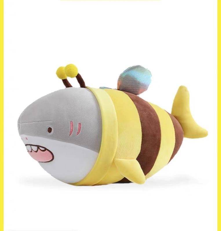 Shark Bee Doll Strange Little Shark Arm Fish Doll Sand Sculpture Plush Toy Pillow Baby Birthday Gift for Men and Women