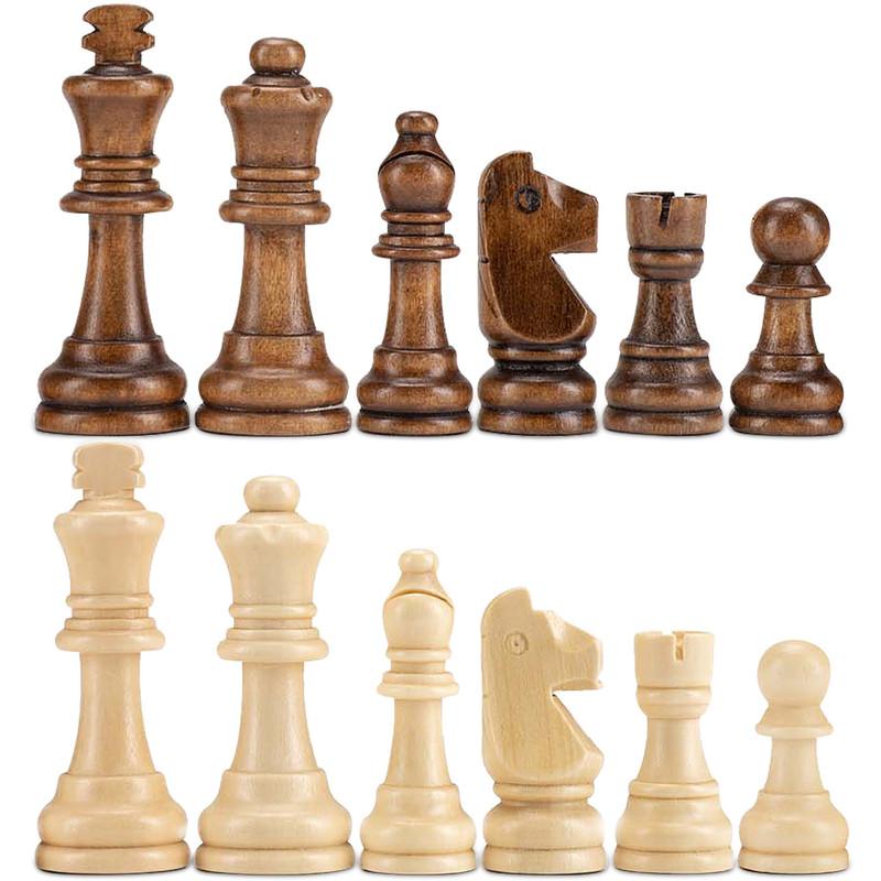 AMEROUS Wooden Chess Pieces Only, Staunton Style Wood Chessmen with 3.15