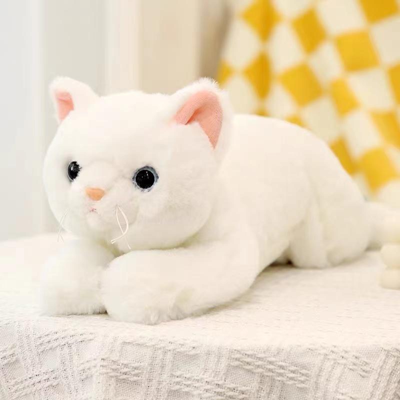 SNOWOLF 19.7”  27.5” Simulation Cat Toy  Plush Toy Cat Pillow Stuffed Animal Grey White Yellow Multi-Color Cat Home Decor Gift For Children