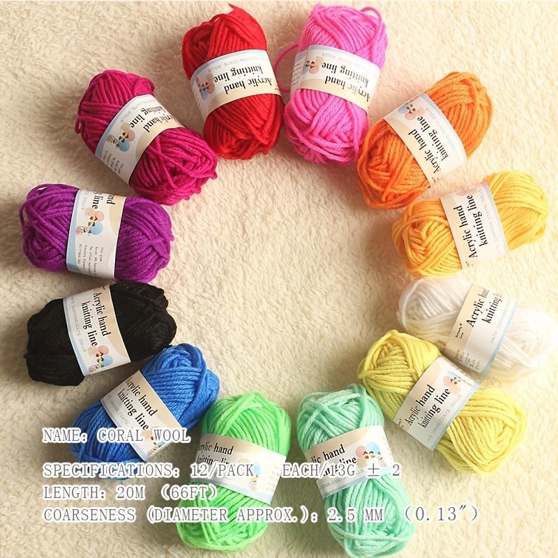 Random Color Crochet Yarn Starter Kit, 12pcs Soft Durable Crochet Yarn, Handmade Knitting Supplies for Indoor & Outdoor