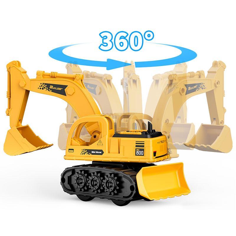 360 Degree Rotating Excavator Toy, Construction Vehicle Toy with Movable Joints, Indoor & Outdoor Beach Toy, Construction Engineering Vehicle Toy