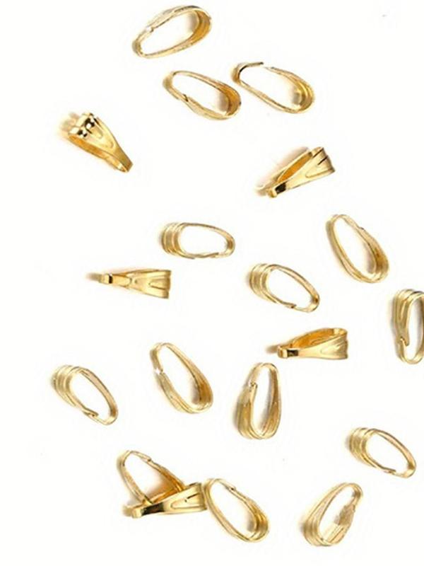 Geometric Pendant Clasp, 100pcs pack Gold Clips Connectors for Jewelry Making, Finding Necklace Accessories Supplies