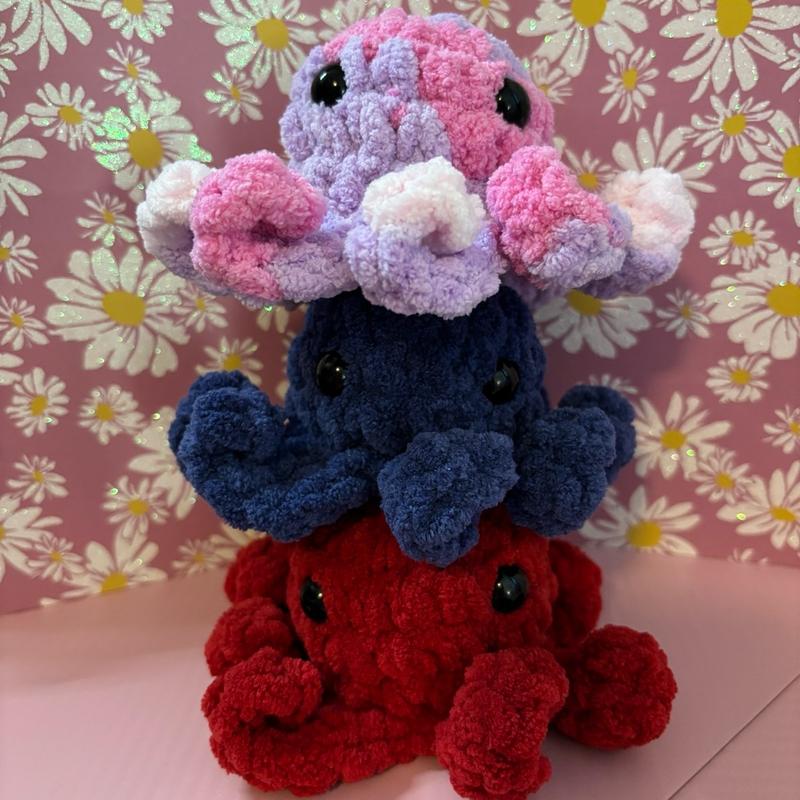 Homemade Crochet Octopus Friend Plush Toy for Stress Relief and Home Decor