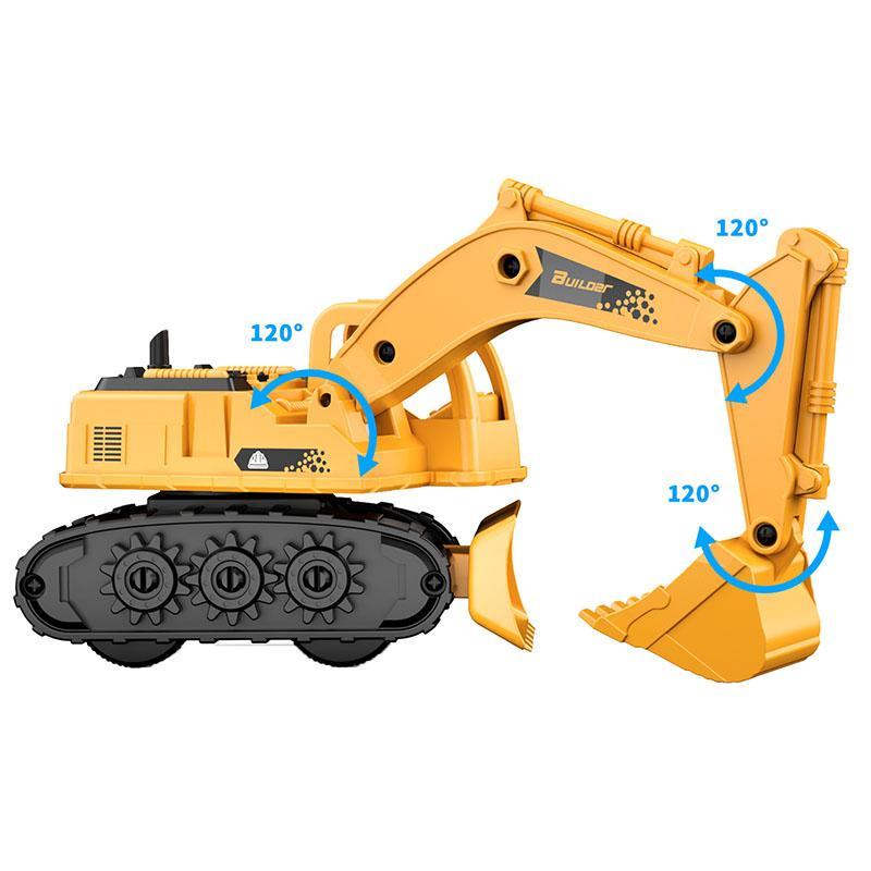 360 Degree Rotating Excavator Toy, Construction Vehicle Toy with Movable Joints, Indoor & Outdoor Beach Toy, Construction Engineering Vehicle Toy