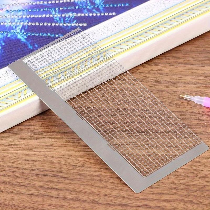 Stainless Steel Diamond Mesh Ruler, 1 Count Diamond Art Painting Ruler Tool with 1020 Blank Grids, 5D DIY Diamond Art Painting Accessory