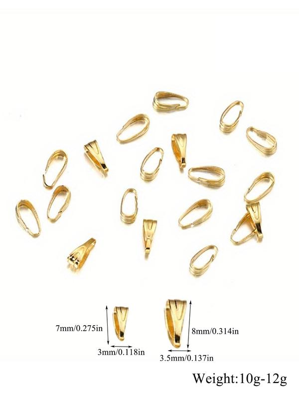 Geometric Pendant Clasp, 100pcs pack Gold Clips Connectors for Jewelry Making, Finding Necklace Accessories Supplies