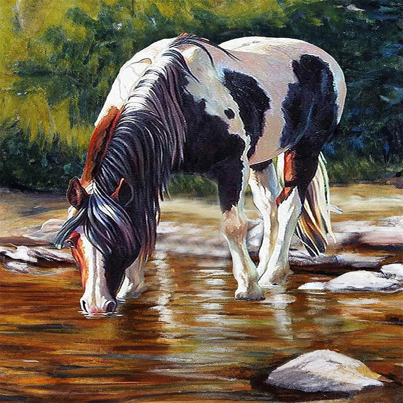 DIY Diamond Painting Kit Without Frame, Horse Pattern Diamond Painting, DIY Wall Decor Painting For Bedroom Living Room Office