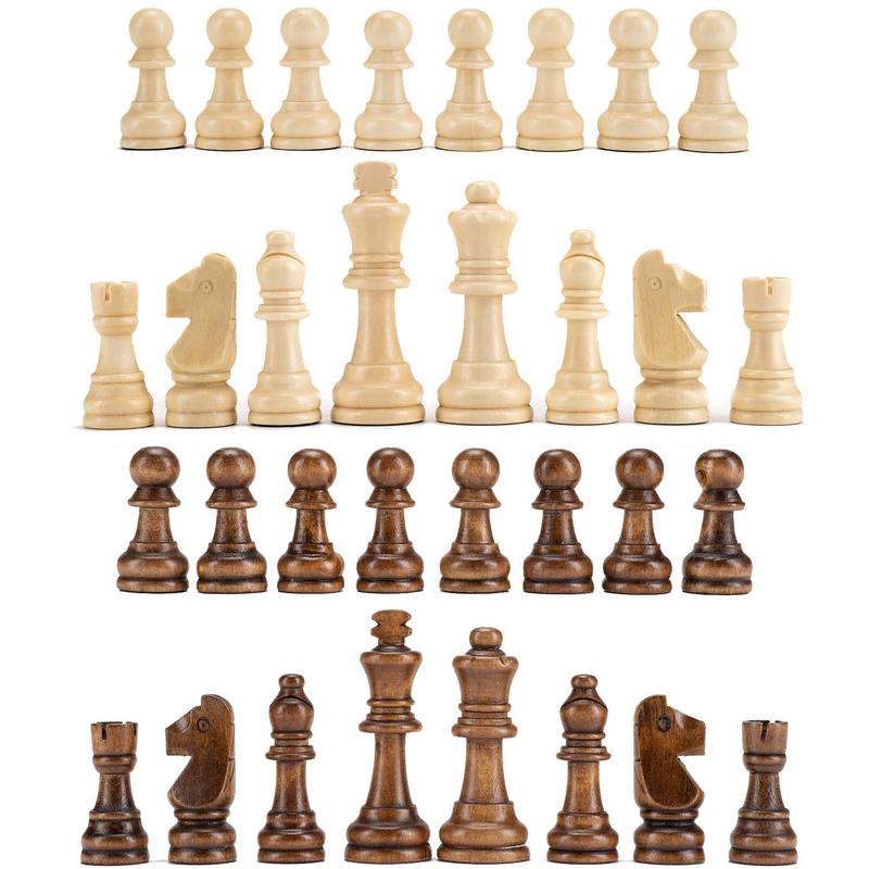 AMEROUS Wooden Chess Pieces Only, Staunton Style Wood Chessmen with 3.15