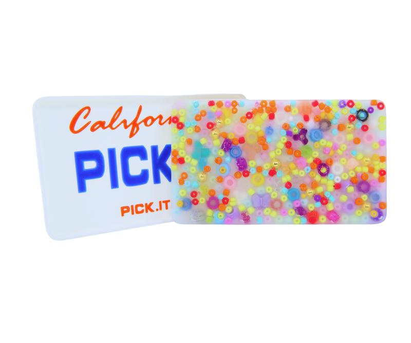 California License Plate Picky Pad and Tray- Satisfy Your Urge to Pick, Pop and Peel Stress-Free!