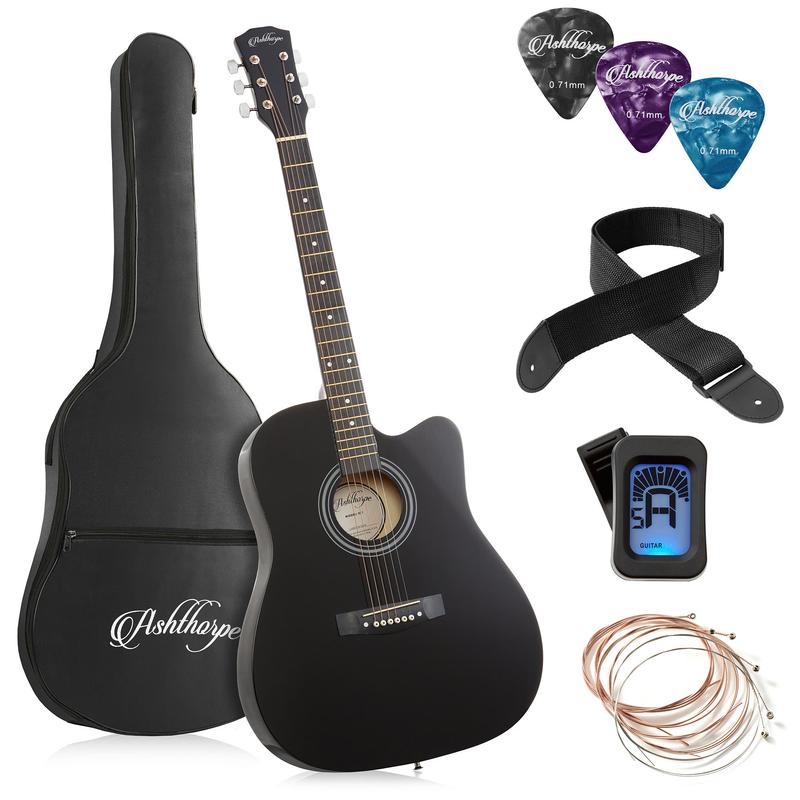 41-Inch Beginner Acoustic Guitar Starter Package, Black -  Zini US