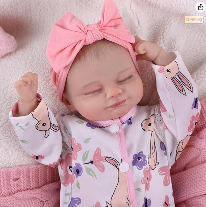 BABESIDE Lifelike Reborn Baby Dolls - 17-Inch Soft Baby Feeling Realistic-Newborn Baby Dolls Sweet Smile Sleeping Real Life Baby Dolls Girl with Gift Box for Kids Age 3 +