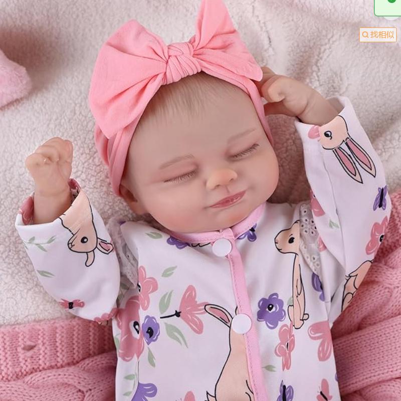 BABESIDE Lifelike Reborn Baby Dolls - 17-Inch Soft Baby Feeling Realistic-Newborn Baby Dolls Sweet Smile Sleeping Real Life Baby Dolls Girl with Gift Box for Kids Age 3 +