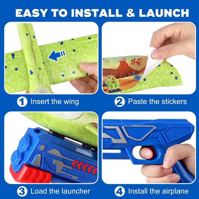 3 Pack Airplane Launcher Toy, 12.6