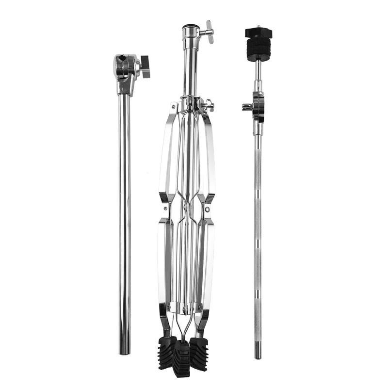 Cymbal Stand Straight & Boom Cymbal Stand Double Braced Legs Height & Angle Adjustable Drum-kit Cymbal Support Rack Heavy Duty Boom Straight Combo with Rubber Feet Suitable for 14-20 inch Cymbals