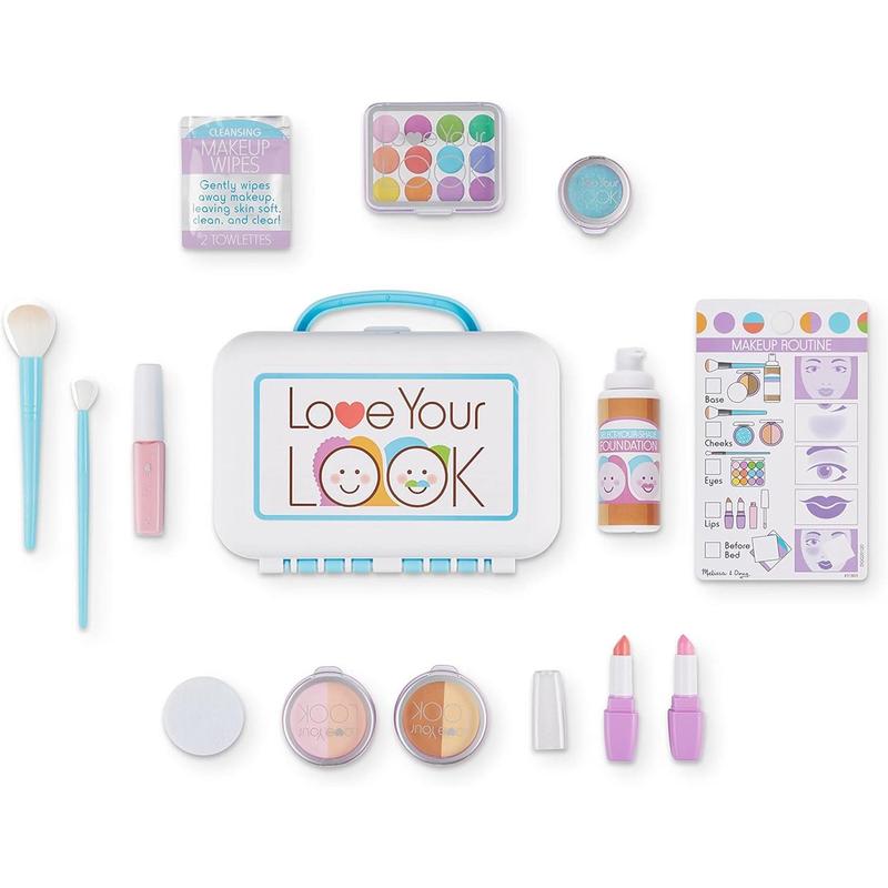 Melissa & Doug Love Your Look - Makeup Kit Play Set,16 pieces of pretend makeup