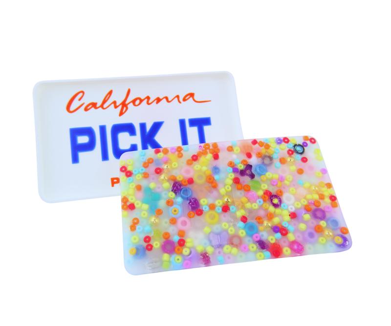 California License Plate Picky Pad and Tray- Satisfy Your Urge to Pick, Pop and Peel Stress-Free!