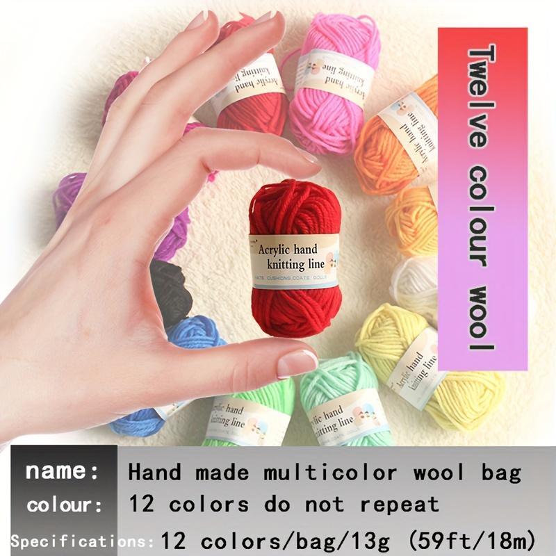 Random Color Crochet Yarn Starter Kit, 12pcs Soft Durable Crochet Yarn, Handmade Knitting Supplies for Indoor & Outdoor