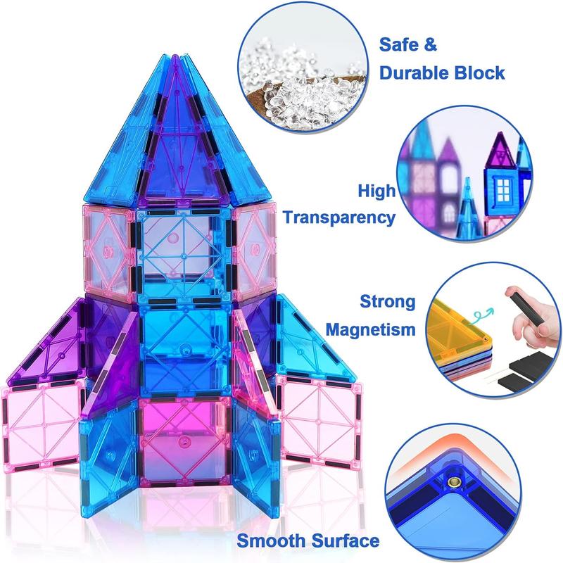 Magnetic Tiles 3D Kids Toys for Girl Age 4-7 Educational Magnetic Building Blocks Girl Toys Age 6-8 Princess Castle Pretend Play Toys 32 PCS