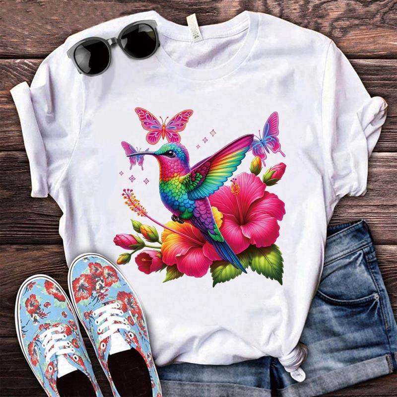 Bird & Flower Pattern Heat Transfer Sticker, 6 Counts set DIY Heat Transfer Sticker, Decorative Sticker for T-shirts Jackets Jeans Hoodies