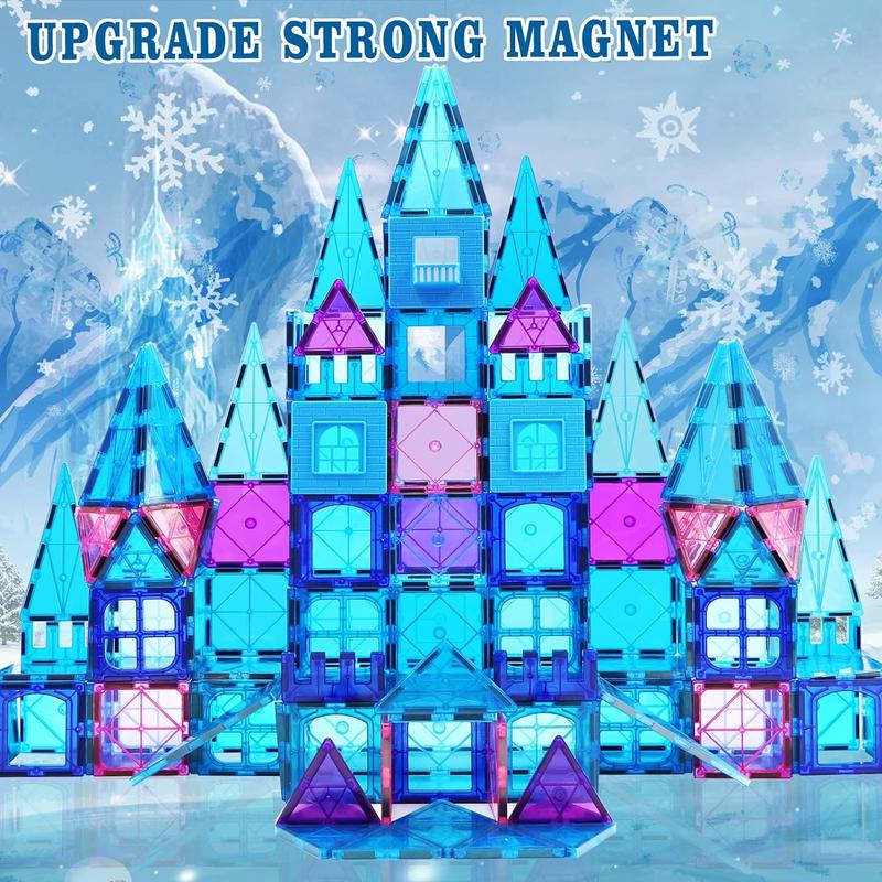 Magnetic Tiles 3D Kids Toys for Girl Age 4-7 Educational Magnetic Building Blocks Girl Toys Age 6-8 Princess Castle Pretend Play Toys 32 PCS