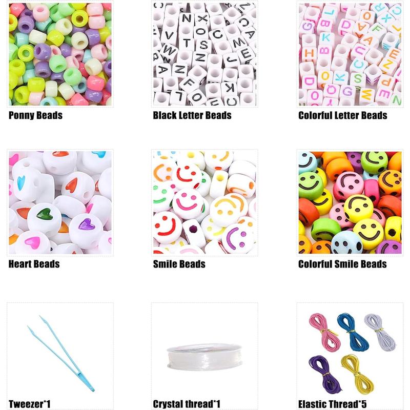 28 Color Pony Beads Bulk 700 Pcs,Beads for Necklace Jewelry Making Earring Hair Braiding,Bracelets Making Kits,Hair Bead,Bracelet Beads,Plastic Beads for Crafts Braids Girls