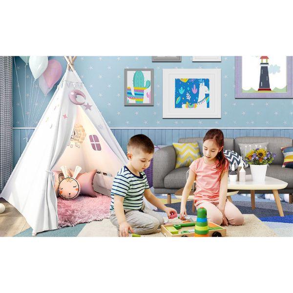 Kids Teepee Play Tent with Carry Case - Foldable Indoor & Outdoor Playhouse for Toddlers Perfect Gift for Girls & Boys