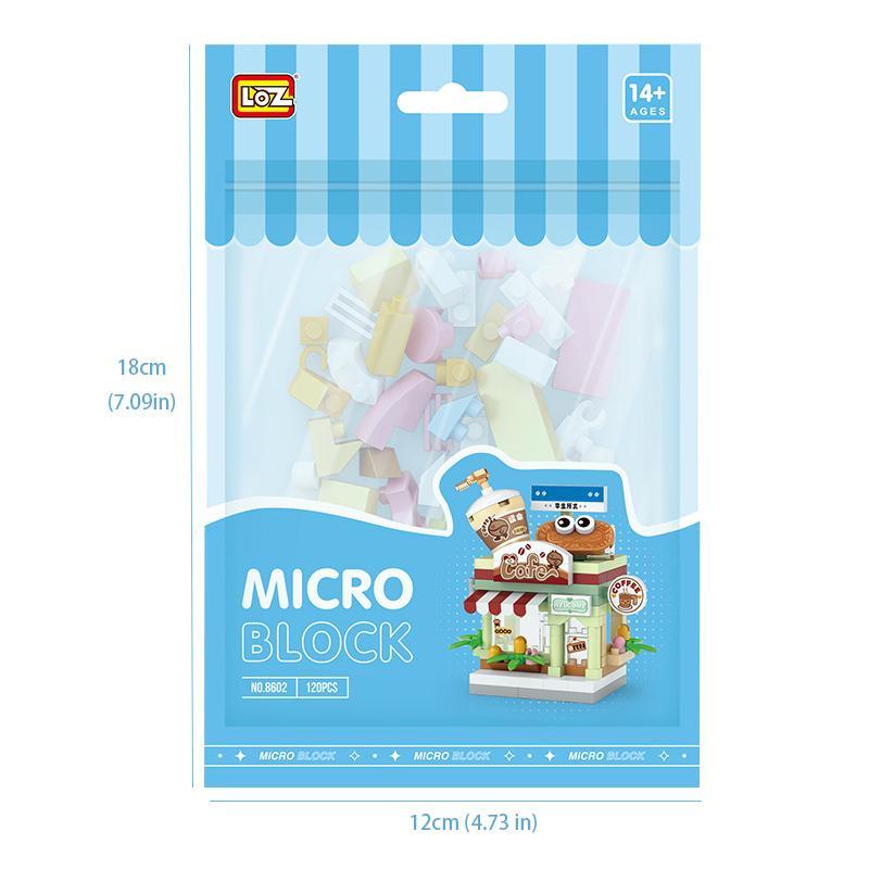 120pcs Coffee Shop Design Micro Building Block Kit, Miniature Cafe Model, Building Toy For Kids