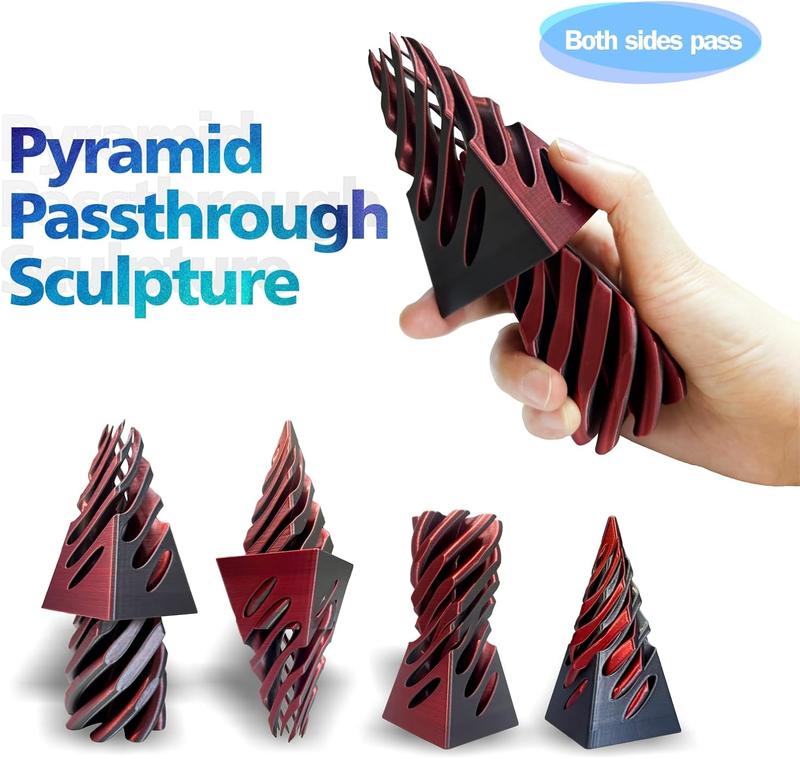 Impossible Cone-3D Printed Spiral Cone Fidget Toy, 4inch Pass Through Pyramid Desk Toy for Adult, Impossible Pyramid Passthrough Sculpture, Airplane Travel Essentials Kids for Stress Relief