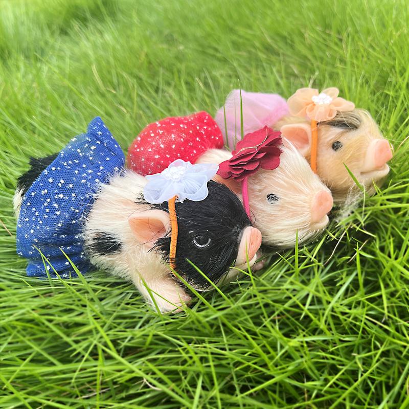 Reborn Piggy Dolls, 5 Inch Full Silicone Soft Lifelike Mini Dolls Mini Realistic Newborn Cute Realistic Animals Pig Toy Gifts for Happy