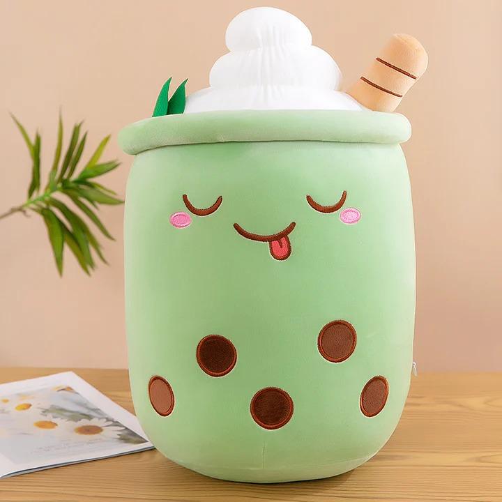 Cute Boba Tea Plush Stuffed Bubble Tea Plushie Cartoon Soft Ice-Cream Milk Tea Cup Home Hugging Gift for Kids