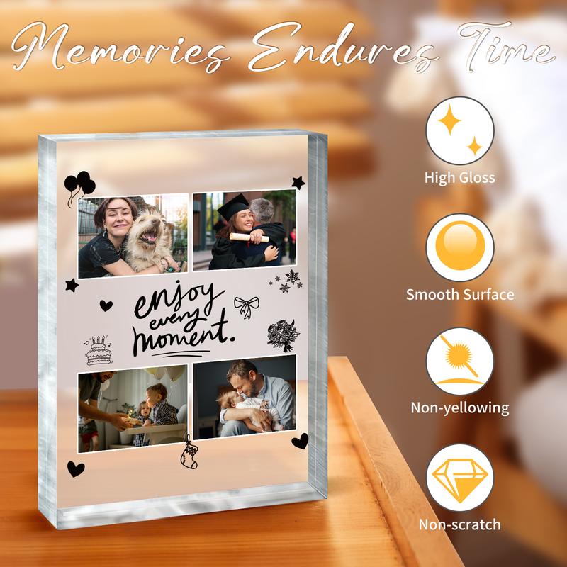 JANCHUN Resin Picture Frames Craft Kit, 16oz Epoxy Resin Mold Kit with Photo Frame Word Stickers Gift for Her, Him, Couples, Friends, Birthday, Graduation, Baby, Mom-to-be, Wedding, Back to school