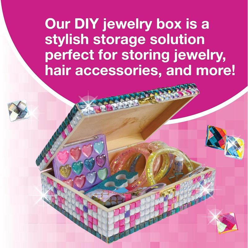 DIY Sparkly Girls Jewelry Box for Girls 8-12 Yrs Old - Old Girl Birthday Gift Idea & Christmas Crafts for Girls 8-12