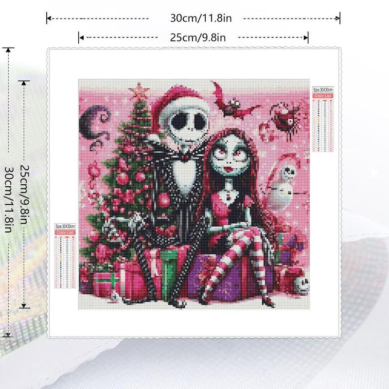 Disney Jack Skellington Pattern Diamond Arts Colorful Painting Kit, DIY 5D Diamond Arts Pictures for Festival Gifts, Wall Art Decorations for Home