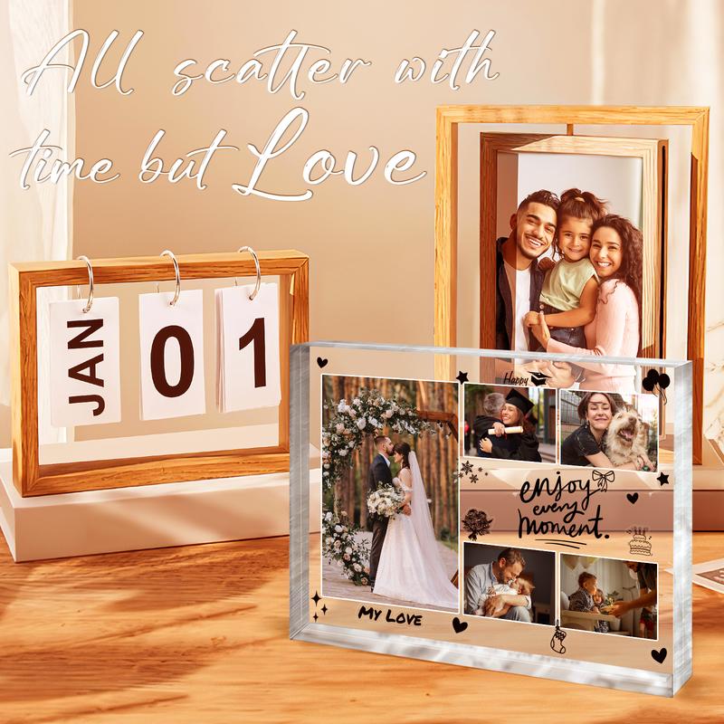 JANCHUN Resin Picture Frames Craft Kit, 16oz Epoxy Resin Mold Kit with Photo Frame Word Stickers Gift for Her, Him, Couples, Friends, Birthday, Graduation, Baby, Mom-to-be, Wedding, Back to school