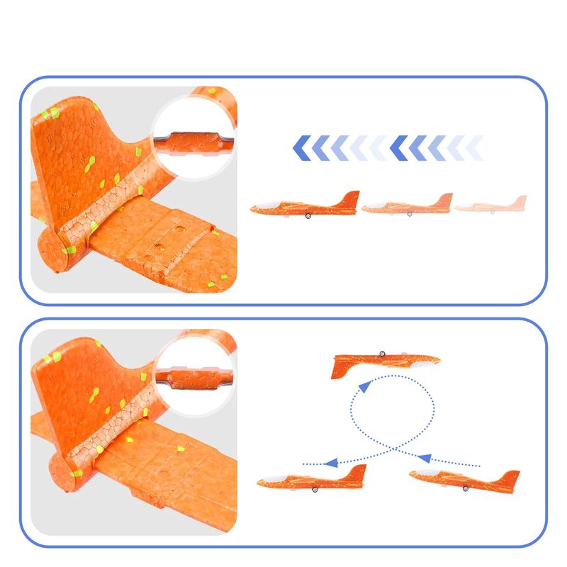 Airplane Launcher Toys,3 Pack Airplane Launcher Toys,2 Flight Modes LED Catapult Foam Glider Plane Toy,Outdoor Flying Toy for Kids Bubble Plane LED Foam