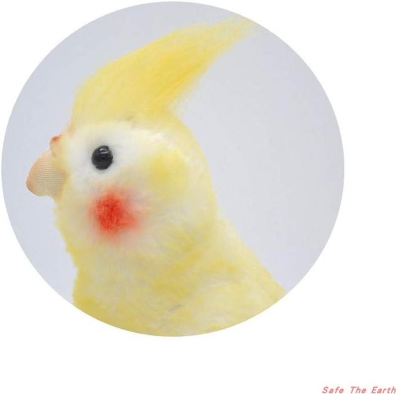 Lifelike Cockatiel Parrot Bird Plush Stuffed   Yellow Bird Cute  Model