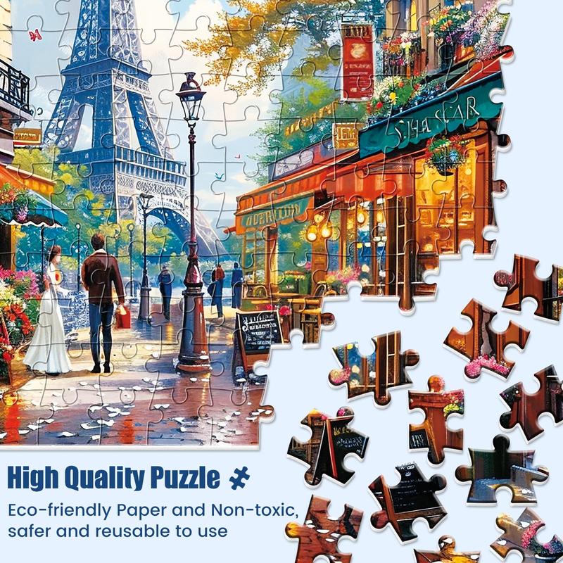 1000 Pieces Puzzle for Adults - Charming Paris Puzzle for Adults Children - Recycled Paper Jigsaw Puzzle 1000 Pieces - Fun and Challenging Family Game Great Gift Idea, Finished Size is 28 * 20 in