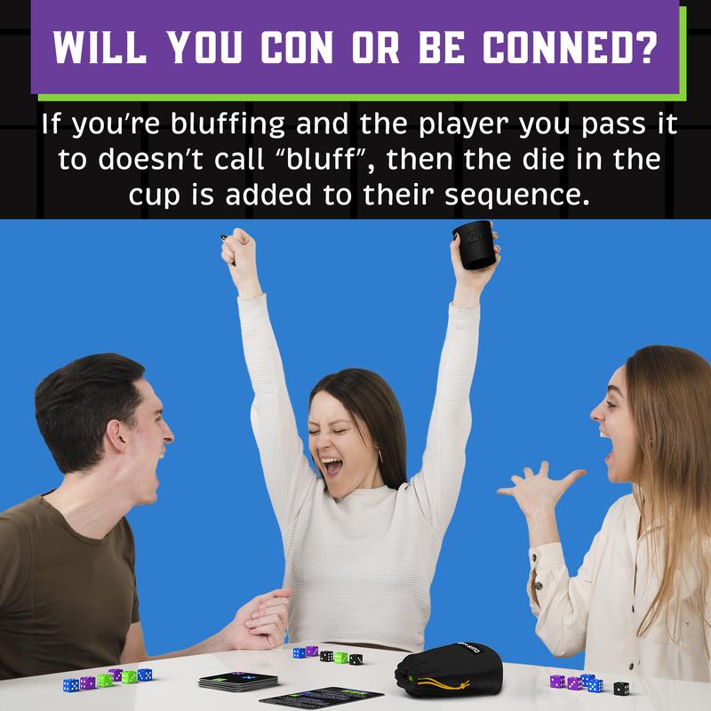 Cuff The Bluff - A Fun Bluffing Dice & Card Game, Family-Friendly Party Game for Kids, Teens & Adults, Gifts Ages 12+