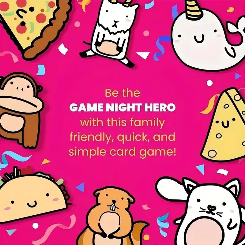 Taco Cat Cheese Pizza Card Game, 1 Count Funny Party Drinking Game Card, Desktop Game Card for Adults, Party Game Supplies