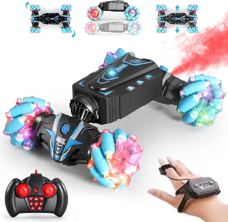 Gesture Sensing RC Stunt Car with Light & Music,Drift Hand Controlled Remote Control Twist Cars Toys for 8-12 yr Boys Girls,4WD 2.4GHz Monster Truck 360? Flips Spray,Xmas Gift for Kids.