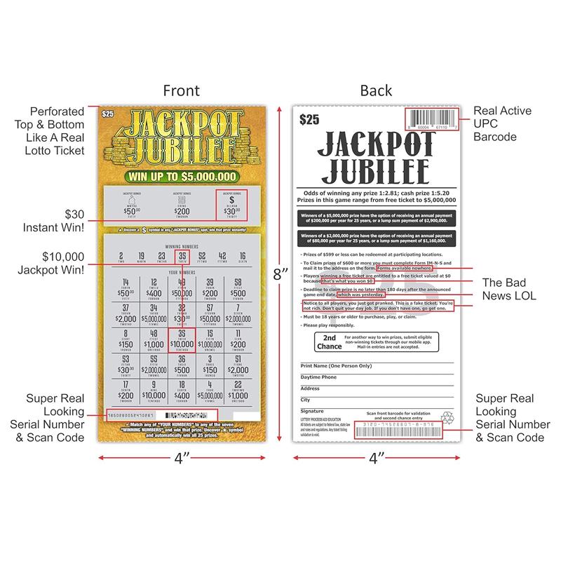 Prank Scratch Tickets - Hilarious Joke Gift for Parties and Stocking Stuffers