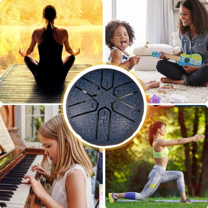 6-note Steel Hand Drum, Musical Instrument for Camping, Meditation Or Yoga, Musical Instrument