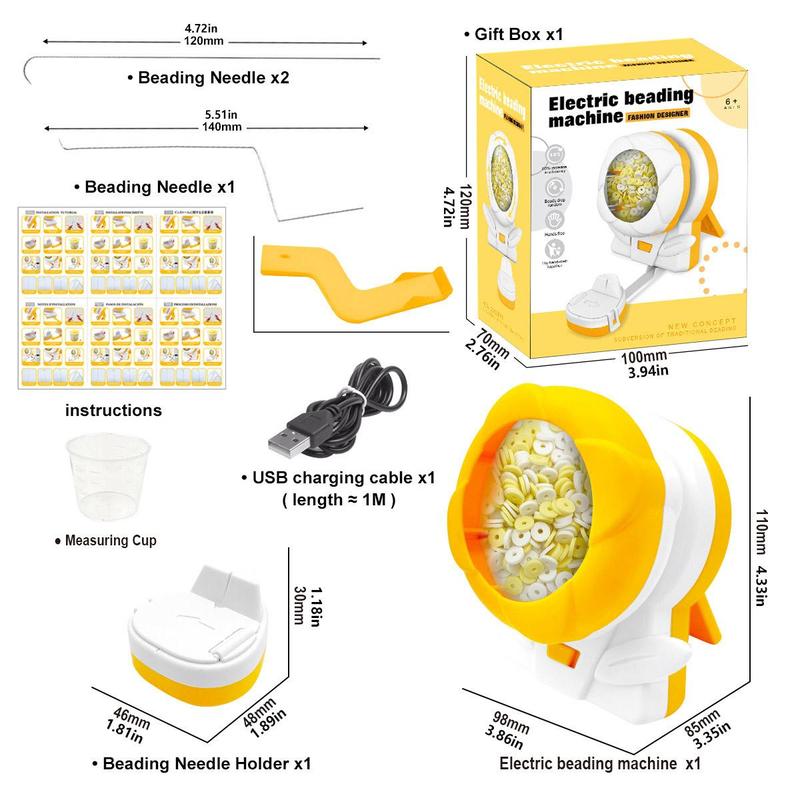 Electric Beading Machine, 1 Box USB Plug & Play Automatic Beading Machine, DIY Handmade Beading Tool, Jewelry Making Tool for Women & Teenager, Bracelet Making Kit, Christmas Gift
