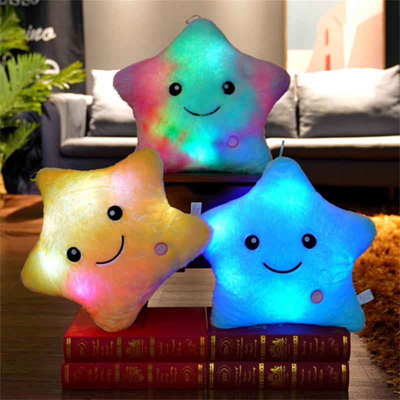 Luminous Star Shaped Plush Toy, 1 Count Cute Plushie Toy, Creative Colorful Night Light Plush Toy, Birthday Gift for Boys & Girls