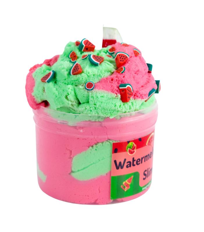 Watermelon Cloud Slime - Fluffy and Stretchy - Watermelon Scented - Includes Charm and Sprinkles - 8oz