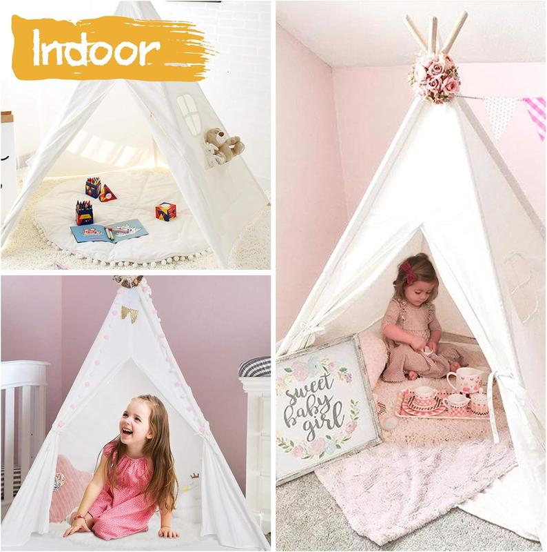 Kids Teepee Play Tent with Carry Case - Foldable Indoor & Outdoor Playhouse for Toddlers Perfect Gift for Girls & Boys