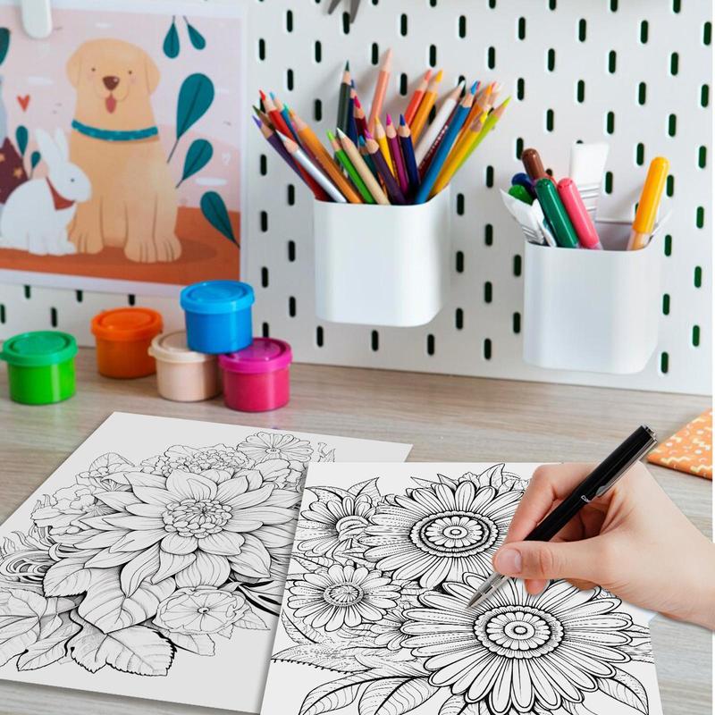 Flower Mandala Theme Adult Coloring Painting, Mandala Flower Pattern Design, Quiet and Calm, Suitable for Halloween, Christmas, Thanksgiving Great Gifts