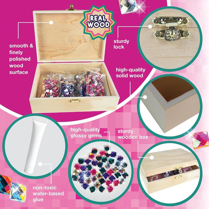 DIY Sparkly Girls Jewelry Box for Girls 8-12 Yrs Old - Old Girl Birthday Gift Idea & Christmas Crafts for Girls 8-12