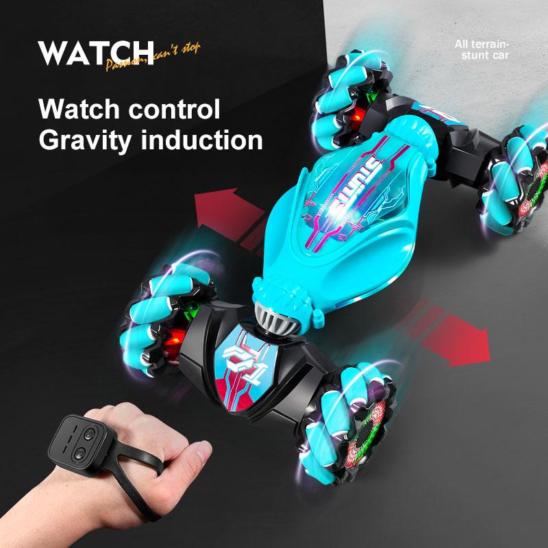 Gesture RC Cars, 2.4GHz Gesture Sensor Remote Control Cars, 4WD Double Sided Stunt RC Twist Car with Light Music rc stunt