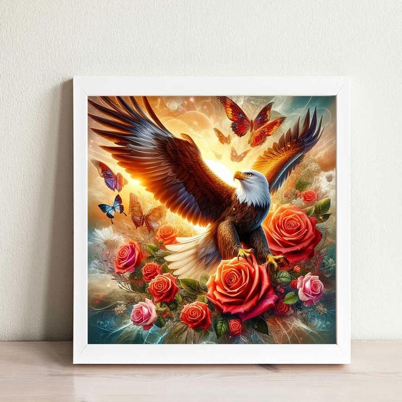 Eagle Pattern DIY Diamond Arts Colorful Painting Kit without Frame, DIY 5D Diamond Arts Colorful Painting Kit, Wall Art Decor for Home Living Room Bedroom